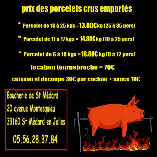 prix des cochons de lait crus